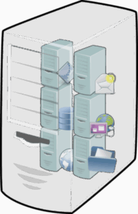 cloud computing, host, server, virtual machine, cloud computing, server, server, server, server, server, virtual machine